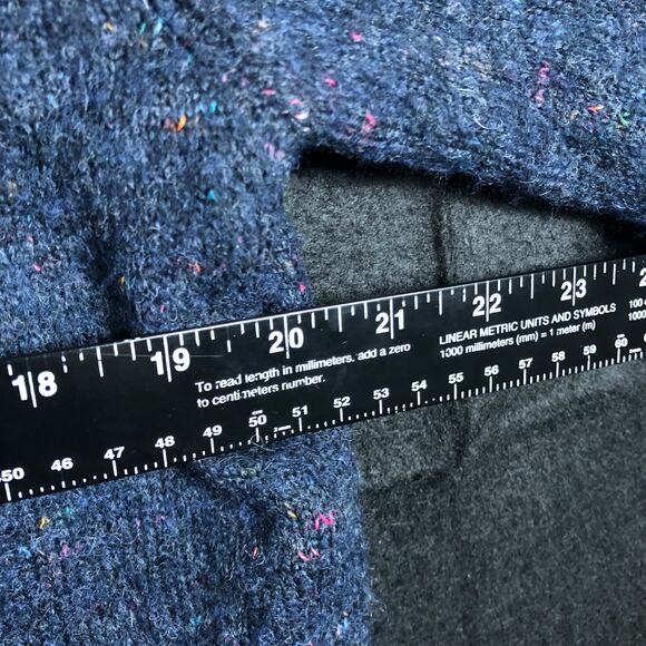 Lauren Conrad Womens Sweater Blue Multi Wool Blend Long Sleeve Crew Large - Picture 6 of 10